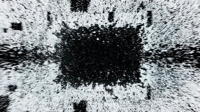 Abstract Textured Squares In Monochrome Motion With Grainy Film Effect