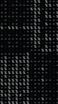 Abstract digital symbols and data patterns moving across a dark futuristic technology background.