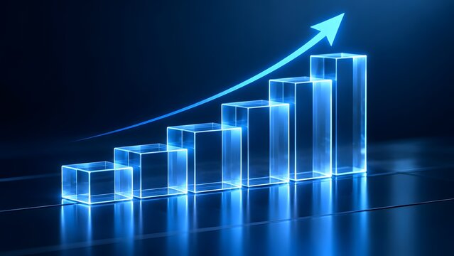 Rising bar graph indicating positive financial performance and enterprise revenue growth