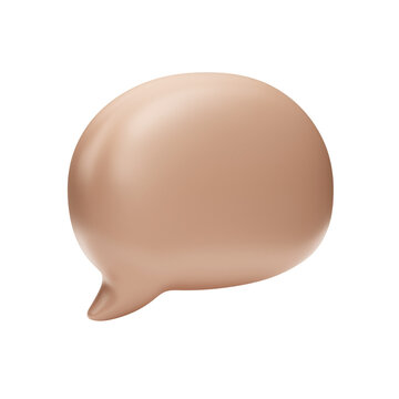 3D solid clay empty chat bubble icon