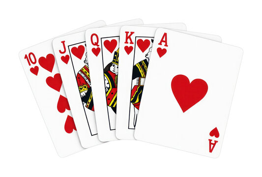 PNG Royal flush hearts playing cards