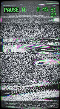 Glitch Effect on Vintage Television Screen with Static and Digital Artifacts.