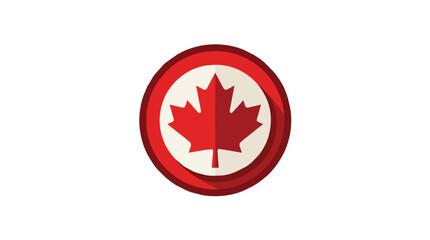 Obraz premium Canadian Flag Icon with Red Maple Leaf on White Background