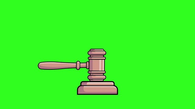 Hammer Head Pounding Animation on Green Screen