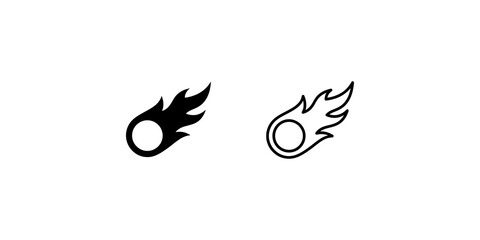 Falling meteor black line art set digital graphic for space background use. © 扁平化图标 
