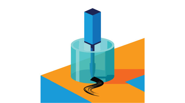 Oil Pumping Station Vector Illustration
