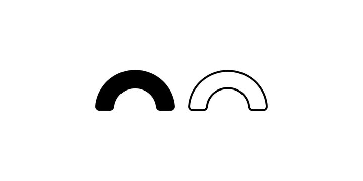 Arc bridge geometric shape solid and line vector graphic icon designs.