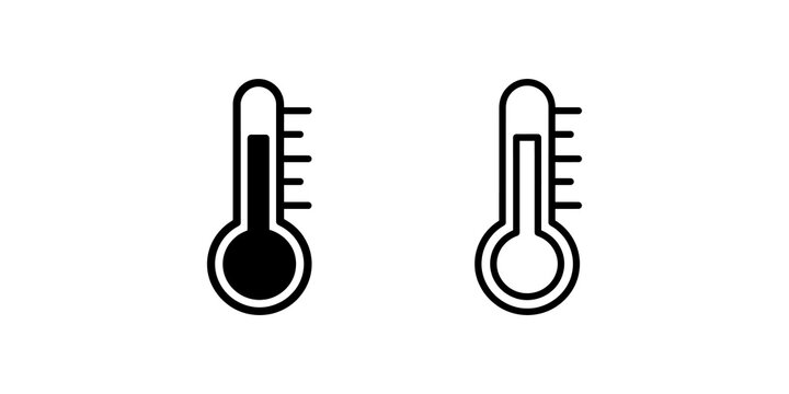 Medical thermometer temperature measurement icons healthcare equipment.