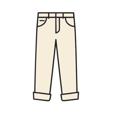 Light beige pants with rolled cuffs illustration