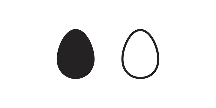 Black egg vector graphic templates isolated on transparent background.