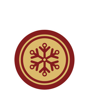 Stylized snowflake emblem on transparent background