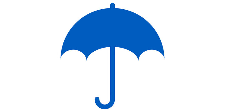Umbrella weather protection accessory in solid blue for rain or sun shield.