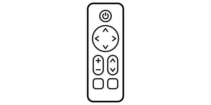 Modern smart television remote control outline icon for digital media.