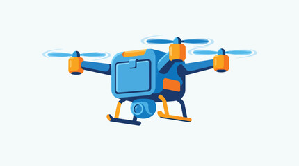 Obraz premium Drone Delivery Robot Flying Illustration