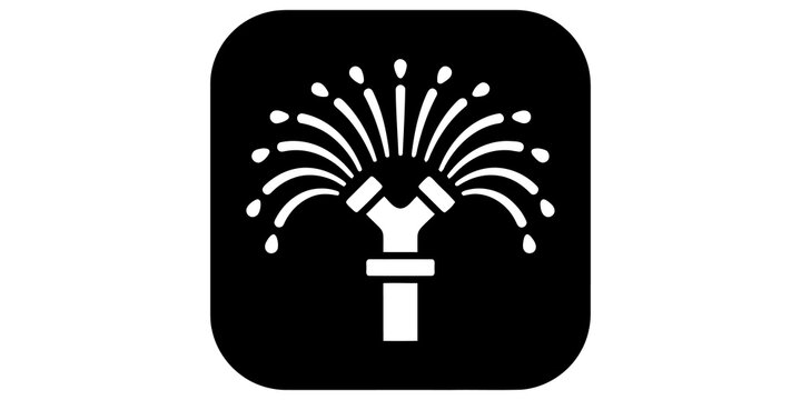Water sprinkler icon representing garden irrigation system and farming.