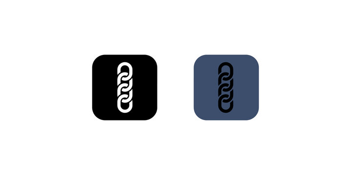 Metal chain icons featuring dark gray links for interface navigation menu.