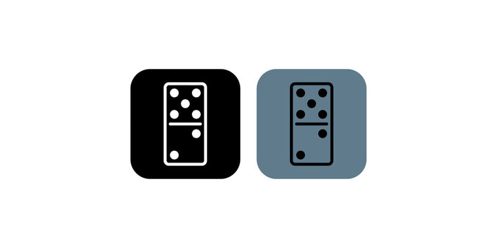 Domino piece icons with spotted patterns for casual gaming interface menu.