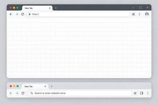 Blank modern browser window