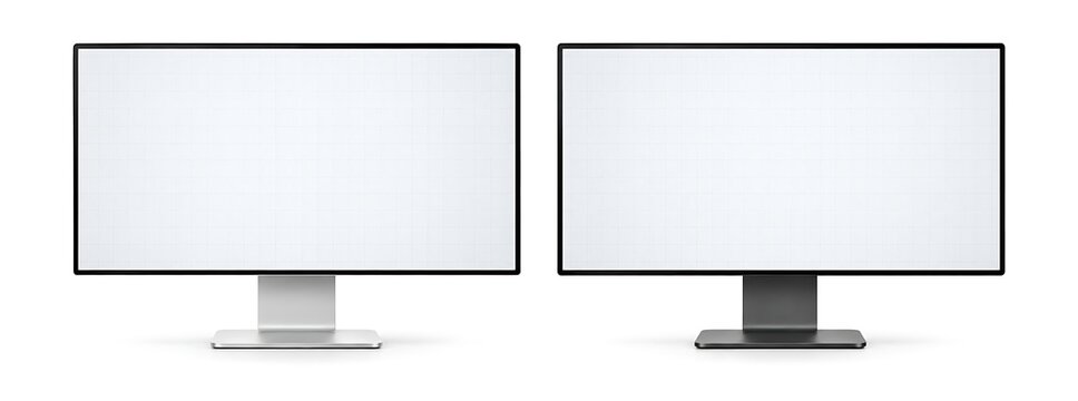 Two modern flat screen monitors