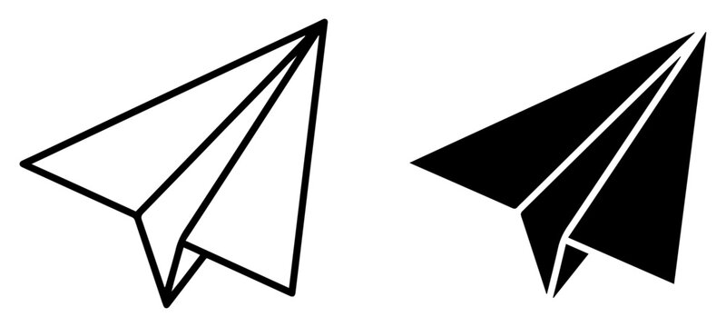 paper plane send message icon set