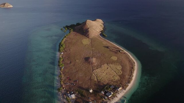 Aerial view of Kanawa Island in Indonesia.