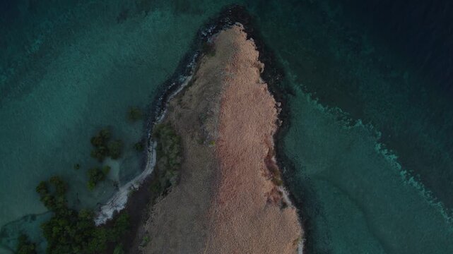 Aerial view of Kanawa Island, Indonesia.