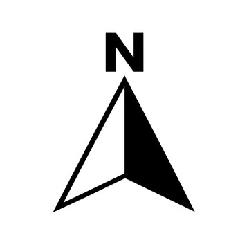 Black North Arrow Map Symbol
