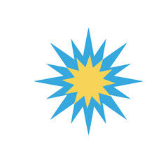Yellow and Blue Starburst Graphic © Ariwei