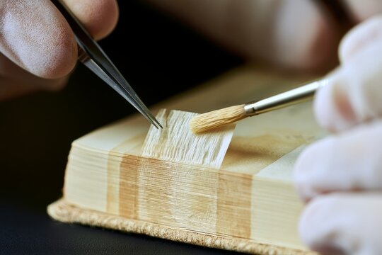 Hands Restoring a Fragile Historic Manuscript Page