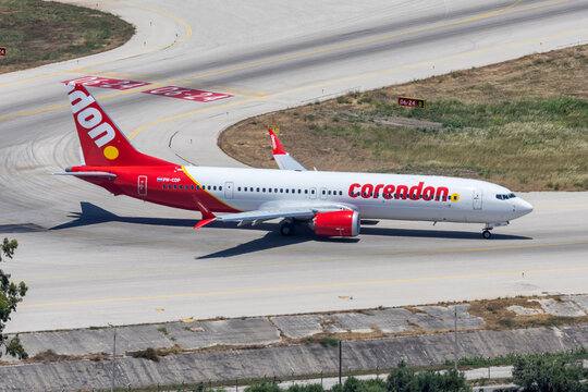 Corendon Dutch Airlines Boeing 737 MAX 9 airplane at Rhodes airport in Greece