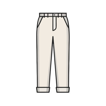 Flat design illustration of light colored pants