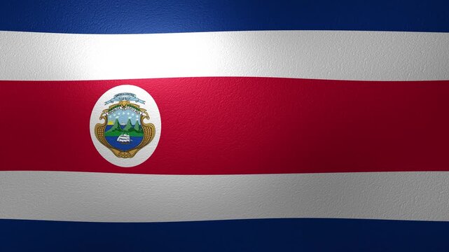Costa Rican national flag waving in the wind