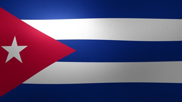 Cuban national flag waving in the wind