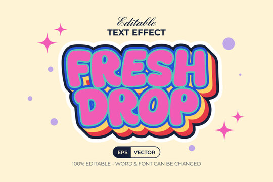 Editable Sticker Text Effect Typography. Editable Text Effect Playful 3D Layered Color Style.