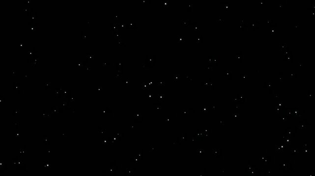 Abstract seamless loop of shimmering white stars twinkling in a deep black cosmic void
