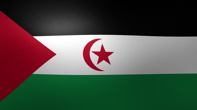 Western Sahara national flag waving in the wind