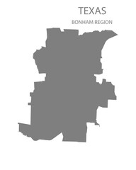 Fototapeta premium Bonham Region Map, Texas, USA