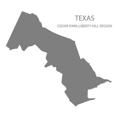 Fototapeta premium Cedar Park-Liberty Hill Region Map, Texas, USA