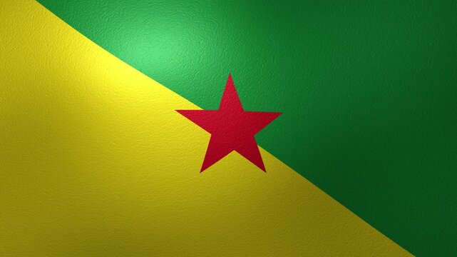 Waving flag of French Guiana national symbol