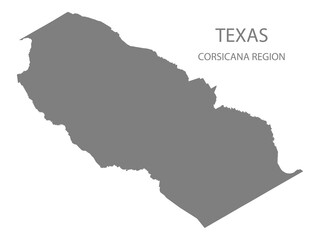 Fototapeta premium Corsicana Region Map, Texas, USA