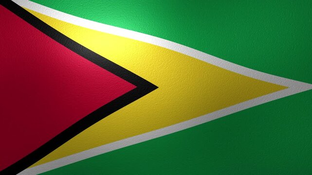 Flag of Guyana national symbol waving