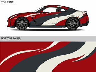Fototapeta premium sleek sports car side and speed lines