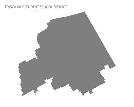 Itasca Independent School District Map, Texas, USA