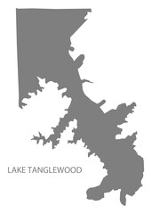 Obraz premium Lake Tanglewood City Map, Texas, USA