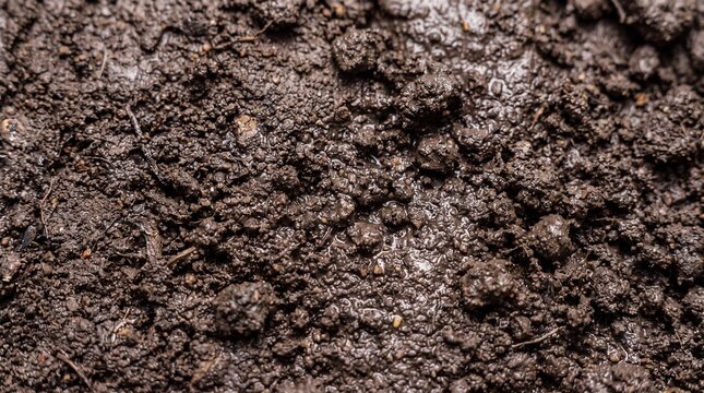 Rich organic earth displays fertile texture ideal for planting new crops in agricultural fields across the countryside during spring season, promoting healthy growth for farming projects