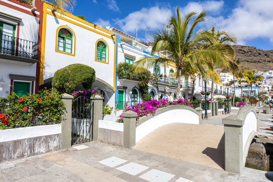 Gran Canaria Canary Islands typical houses in Puerto de Mogan holiday in Spain