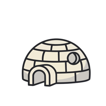 Illustration of an igloo on transparent background