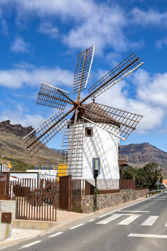 Windmill of Mogan on Gran Canaria island Canary Islands traveling vacation in Mog&aacute;n, Spain