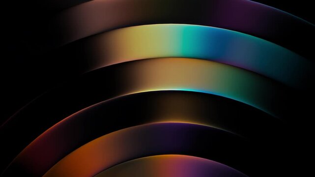 Circle radial ripple 3d pattern Abstract Rainbow Prism Glass Wave Seamless Loop Video, Glowing Concentric Ribbed Ring Motion Graphics, Cybernetic Light Distortion Texture &ndash; Concentric fluted glass arc