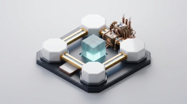 Decentralized trust network diorama with interconnected nodes for data exchange